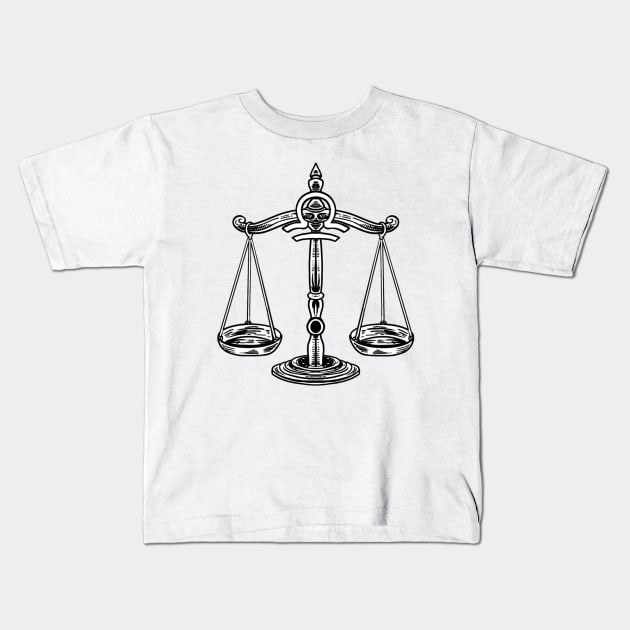 Libra Zodiac Sign Birthday Gift Kids T-Shirt by Kneazal